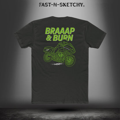 BRAAAP & BURN: Bagger Racing Biker Edition Relaxed Classic Tee
