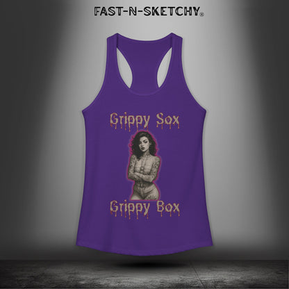 Grippy Sox Grippy Box: FAST-N-SKETCHY - Racerback Tank Top