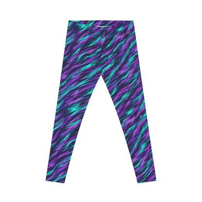 Suicide Awareness Aurora Wave Leggings — Vibrant Teal & Purple - LSY