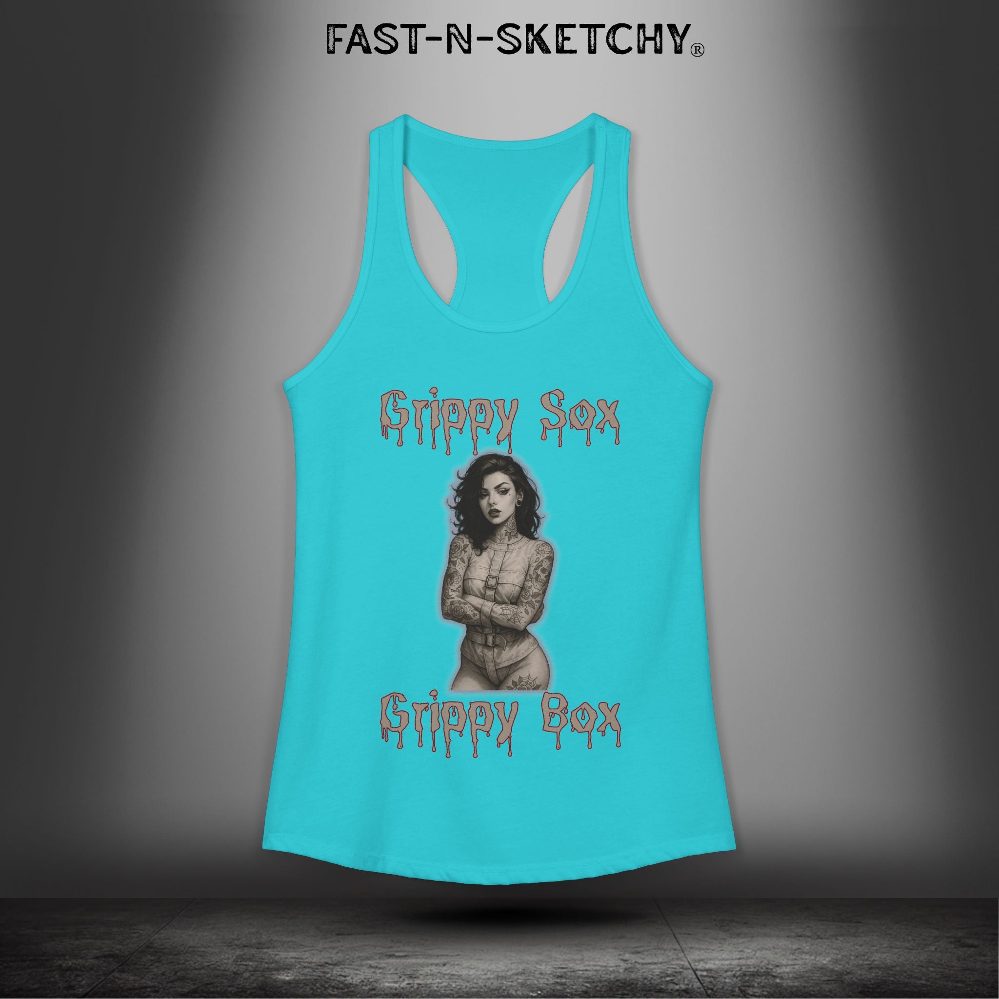 Grippy Sox Grippy Box: FAST-N-SKETCHY - Racerback Tank Top