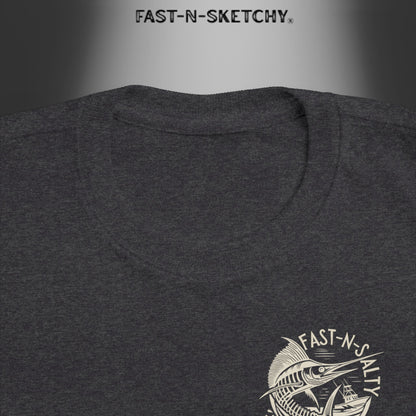 FAST-N-SALTY™ Catch Me If You Can – Marlin Toddler Tee | Fast Fins and Faster Feet.