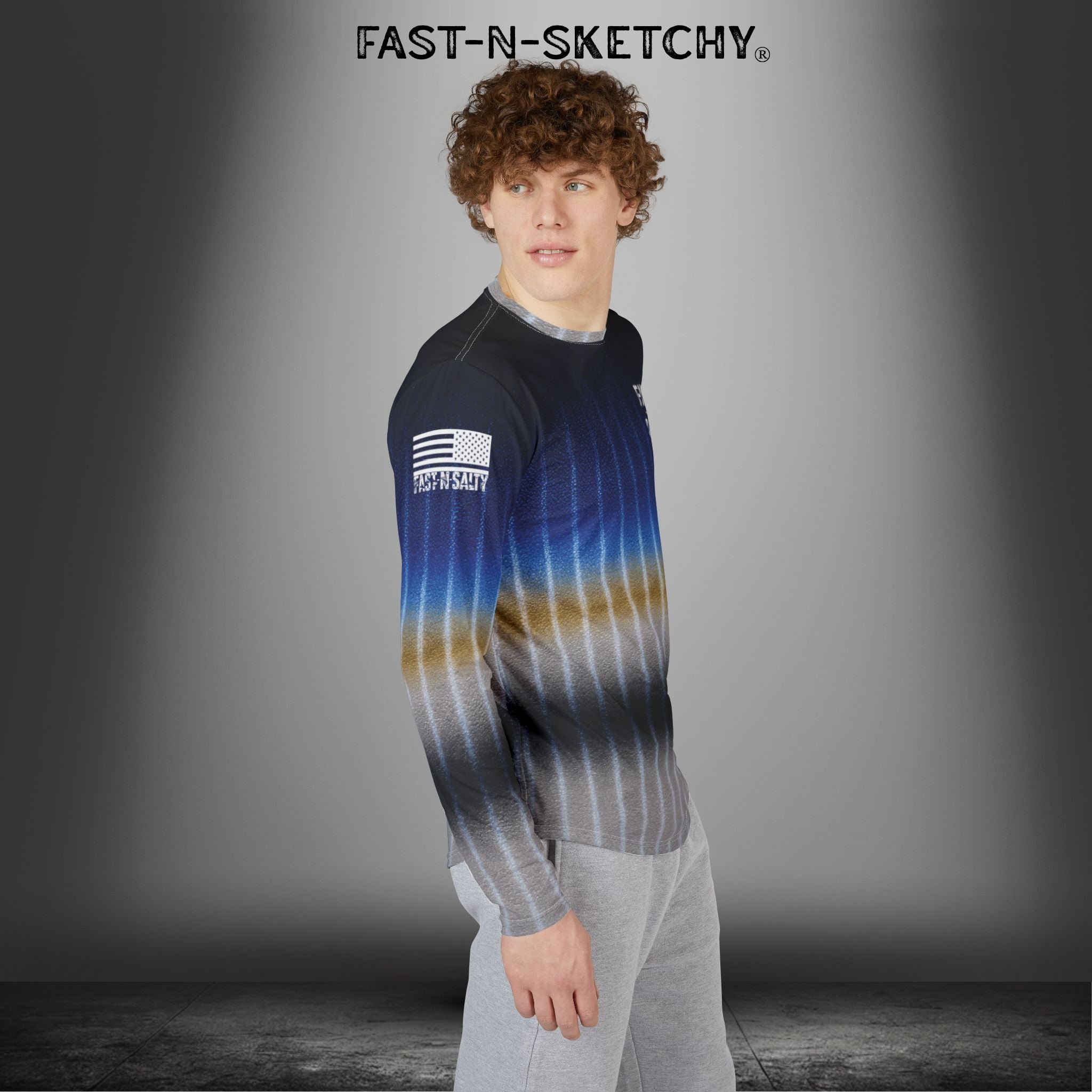 Bluefin Tuna Camo Fast-N-Salty UV Protection Long Sleeve Shirt