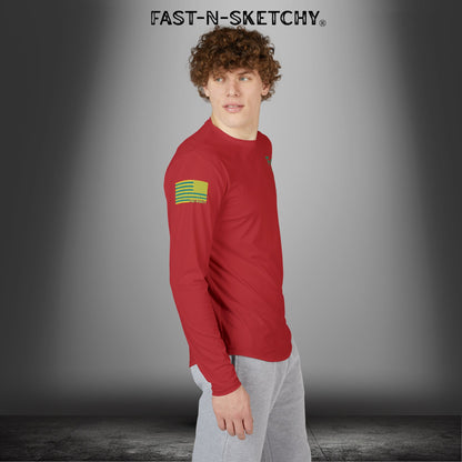 Put a Hook In It, FAST-N-SALTY: (Red) UV Protection Long Sleeve Shirt (Mahi Mahi) Perfect for Outdoor Adventures and Fishing