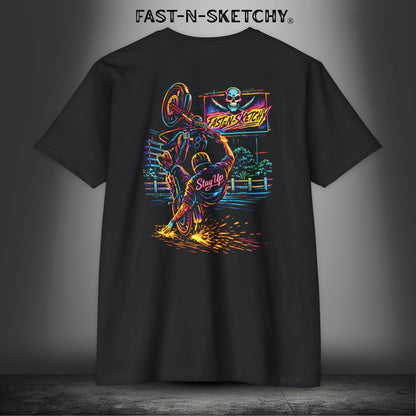 Stay Up: Neon Biker Edition Premium Fitted Tee