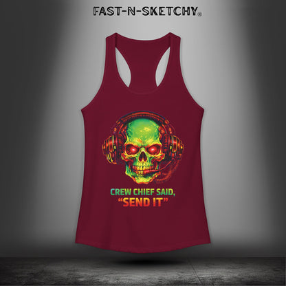 Crew Chief Said, Send It: Bagger Racing Biker Edition Razorback Tank