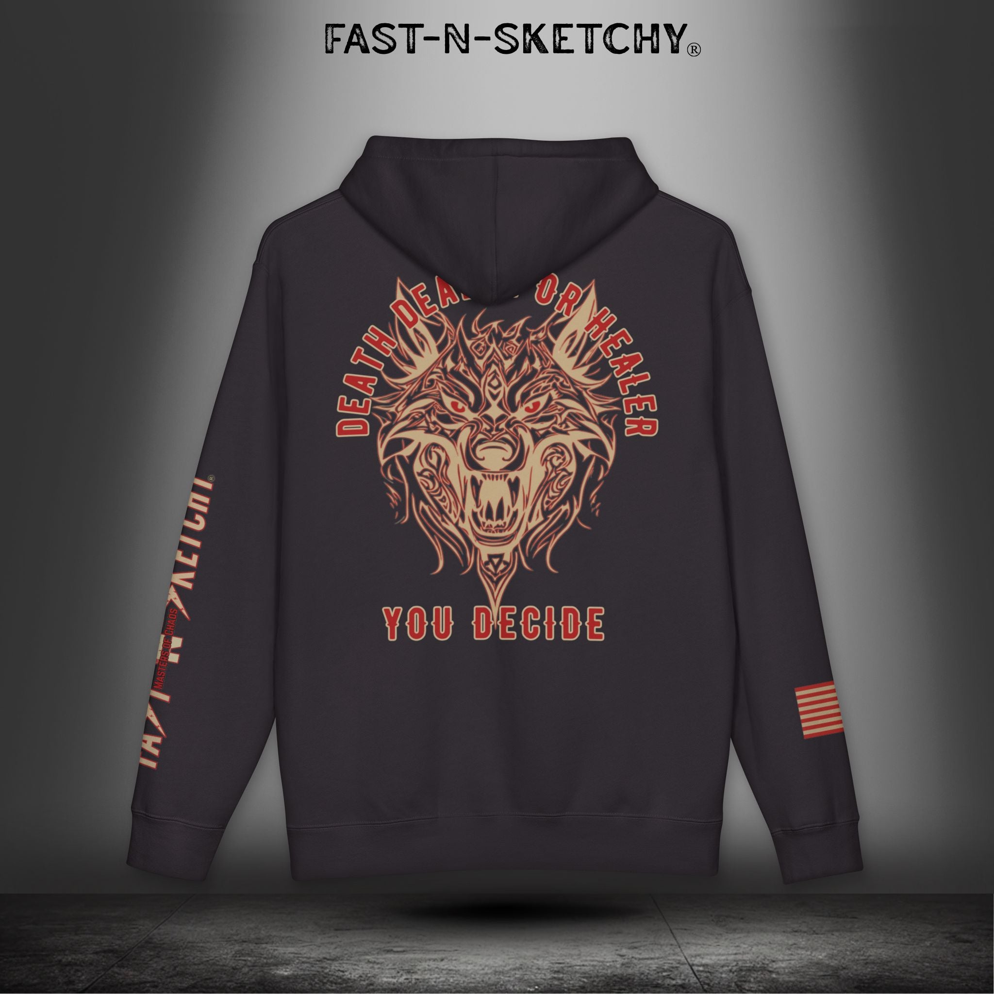 Coyote Death Dealer or Healer Camo Hoodie: Military Edition
