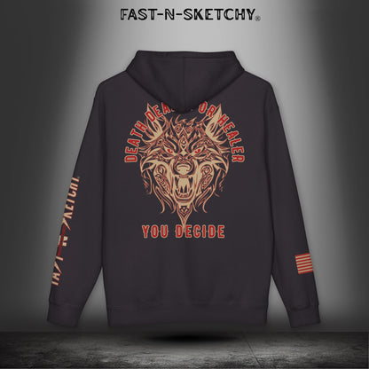 Coyote Death Dealer or Healer Camo Hoodie: Military Edition