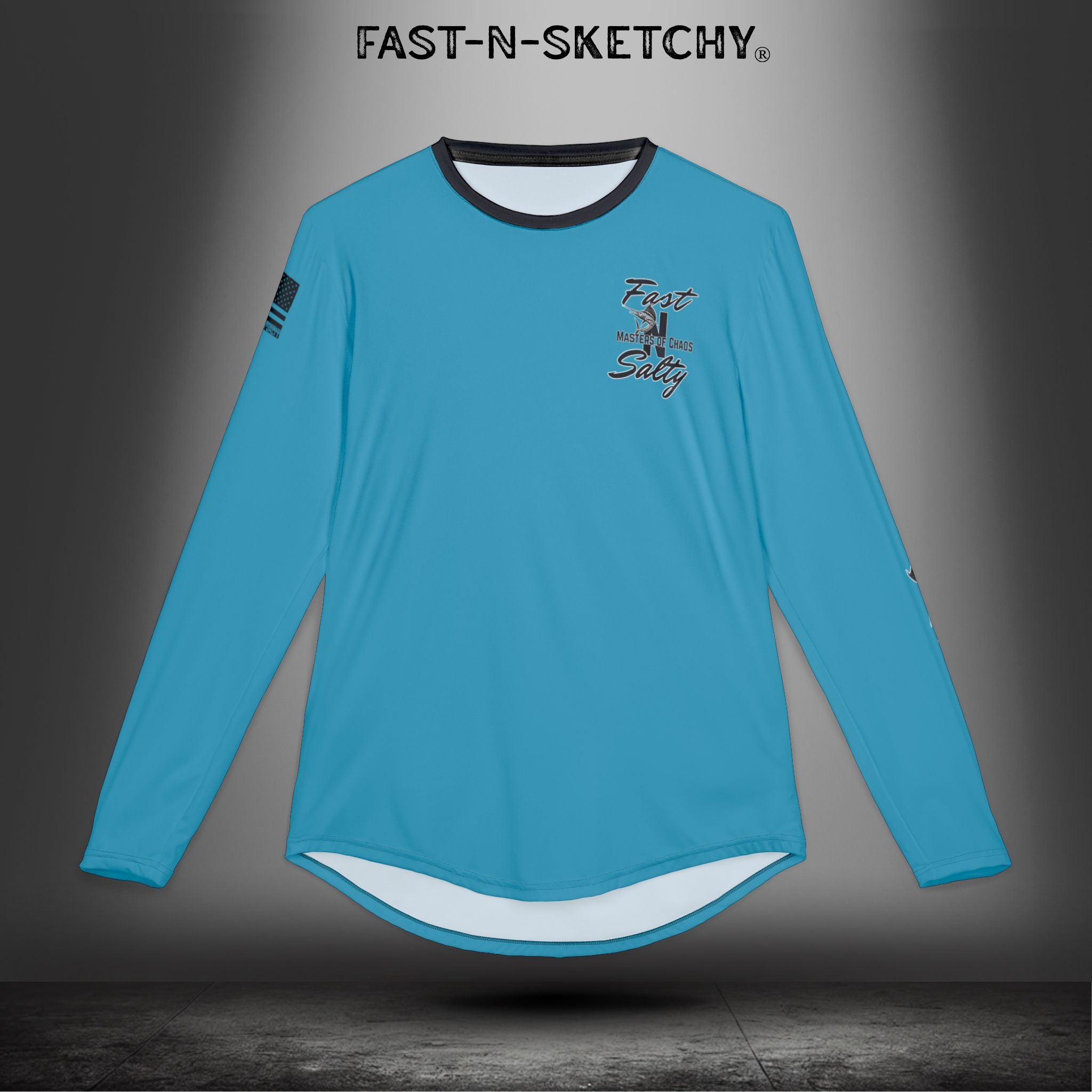 Fast-N-Salty UV Protection Long Sleeve Shirt - (Blue) Perfect for Outdoor Adventures and Fishing