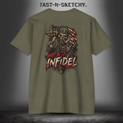 Infidel Skull Tee — Patriotic American Flag Skull: Military Edition