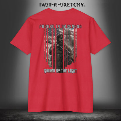 Forged in Darkness Military Edition — "Guided by the Light" Patriotic Tee