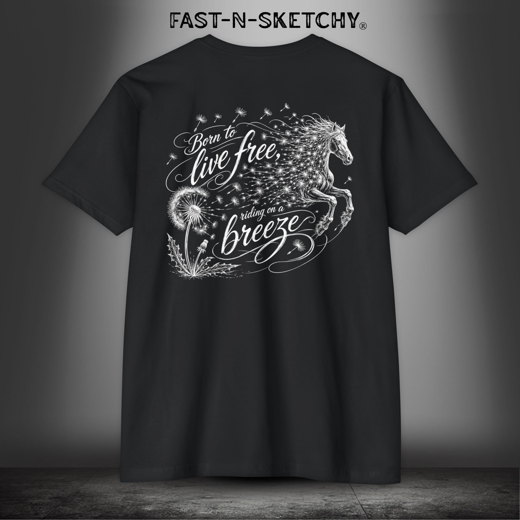 Dandelion: Born To Live Free, Riding on a Breeze - Rodeo Edition Premium Fitted Tee