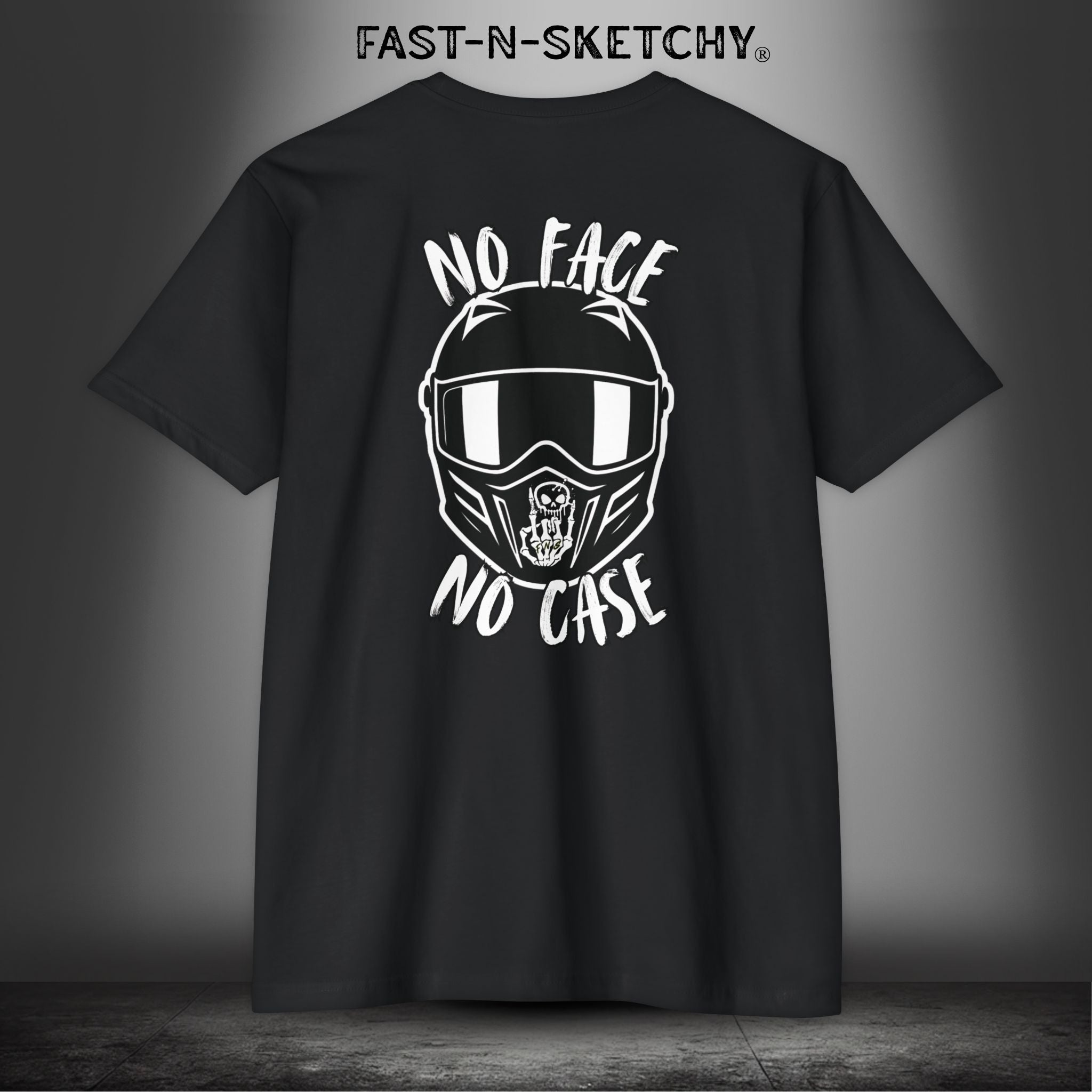 No Face, No Case: Biker Edition Premium Fitted Tee (Darks)