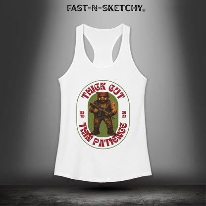 Porkchop, Thick Cut Thin Patience: Military Edition Racerback Tank