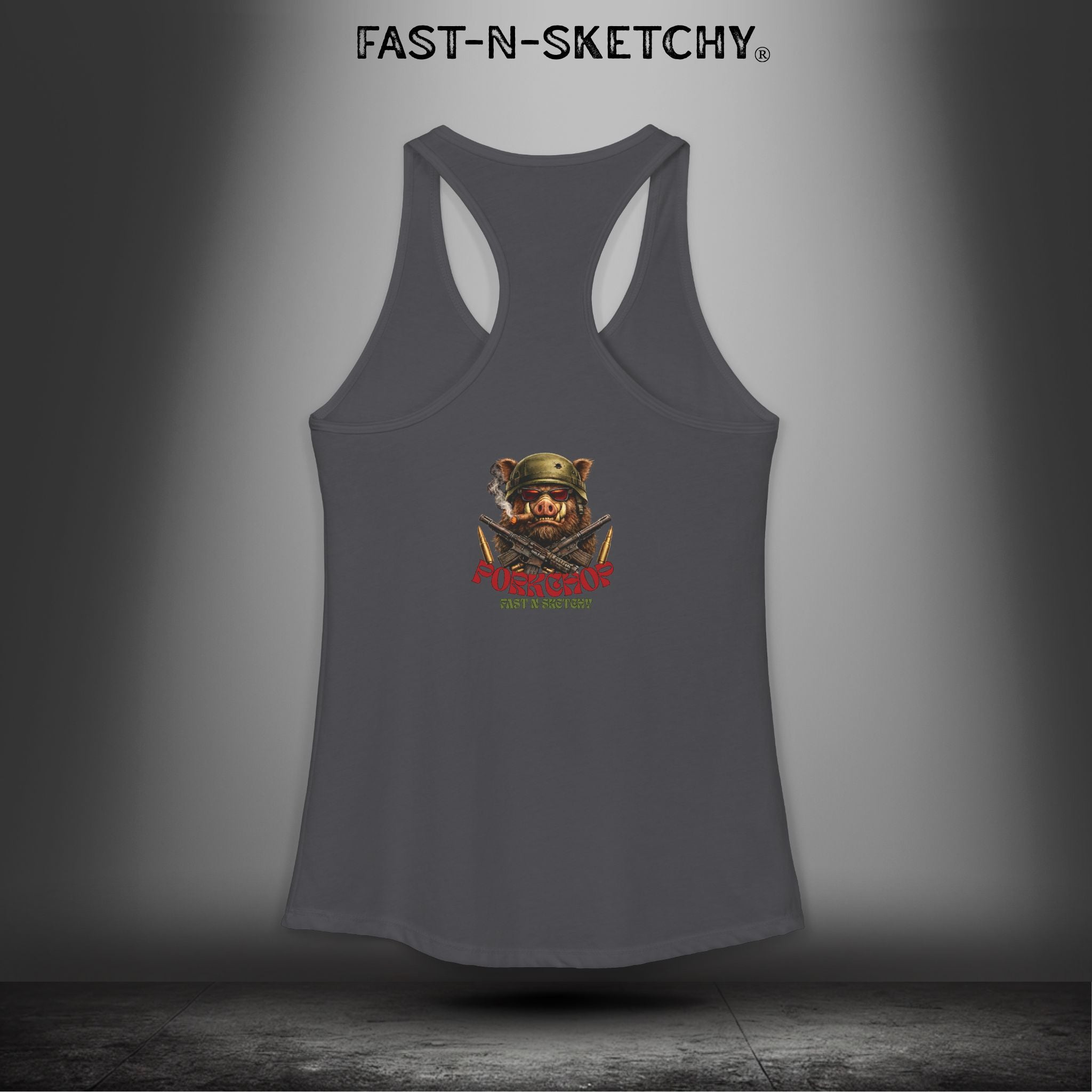 Porkchop, Thick Cut Thin Patience: Military Edition Racerback Tank