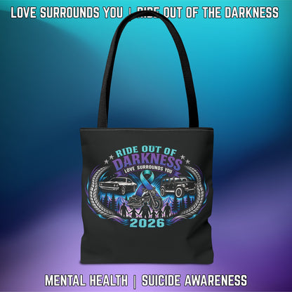 Ride Out of Darkness 2026 Tote Bag — Mental Health & Suicide Awareness - LSY