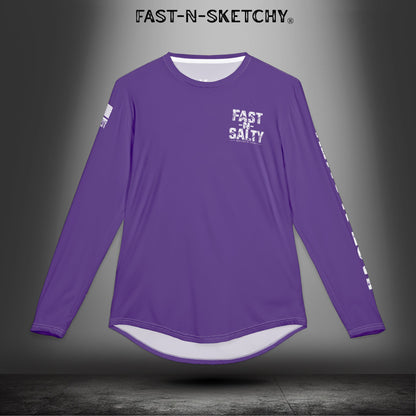 Mahi Mahi Fast-N-Salty Purple UV Protection Long Sleeve Shirt - Perfect for Outdoor Adventures and Fishing