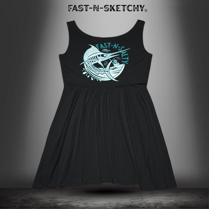 Fast-n-Salty Circle Logo (Black) - Summer Dress