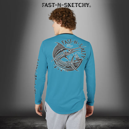 Fast-N-Salty UV Protection Long Sleeve Shirt - (Blue) Perfect for Outdoor Adventures and Fishing