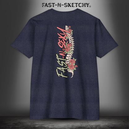 FAST-N-SEXY™ WITH SPINE/FLOWERS: T-shirt Next Level 6210