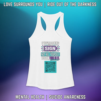 If You're Looking for a Sign.... QR Code Women's Ideal Racerback Tank - LSY
