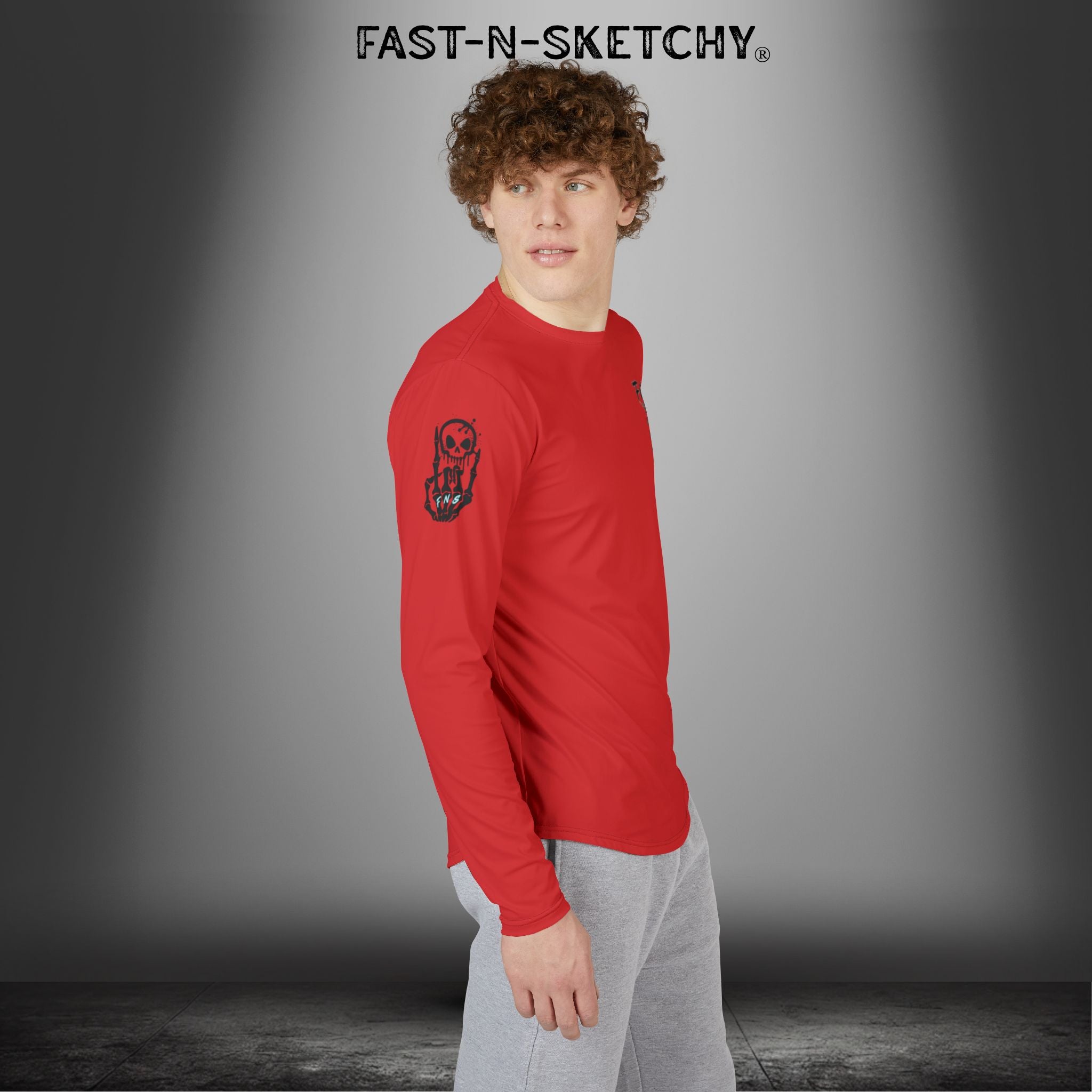 Fast-N-Salty UV Protection Long Sleeve Shirt - (Red) Perfect for Outdoor Adventures and Fishing