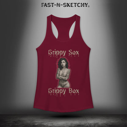 Grippy Sox Grippy Box: FAST-N-SKETCHY - Racerback Tank Top