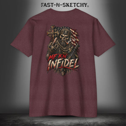 Infidel Skull Tee — Patriotic American Flag Skull: Military Edition