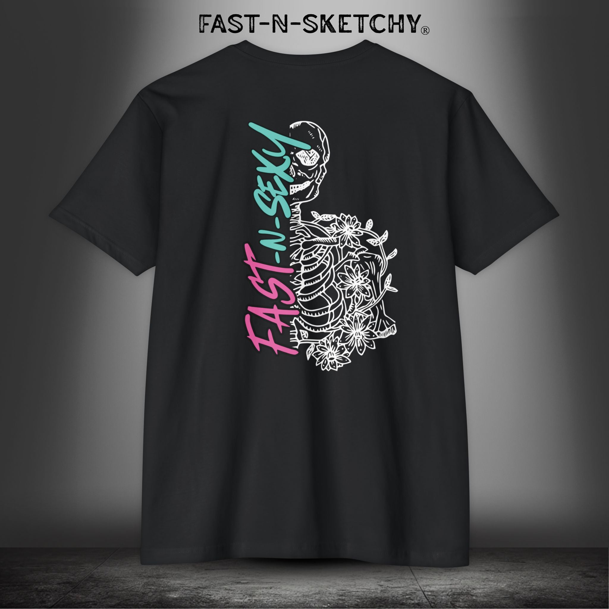 FAST-N-SEXY™ WITH HALF SKULL - T-shirt Classic Fit Crewneck - Next Level 6210