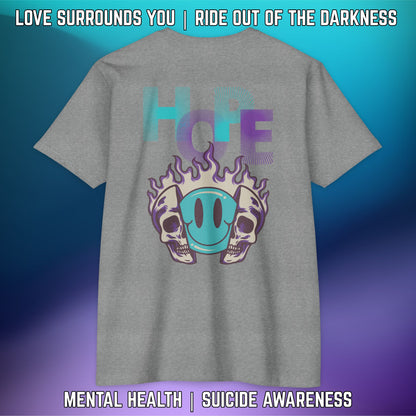 HOPE WITH SPLIT SKULL SMILEY FACE: T-Shirt Next Level 6210 - LSY