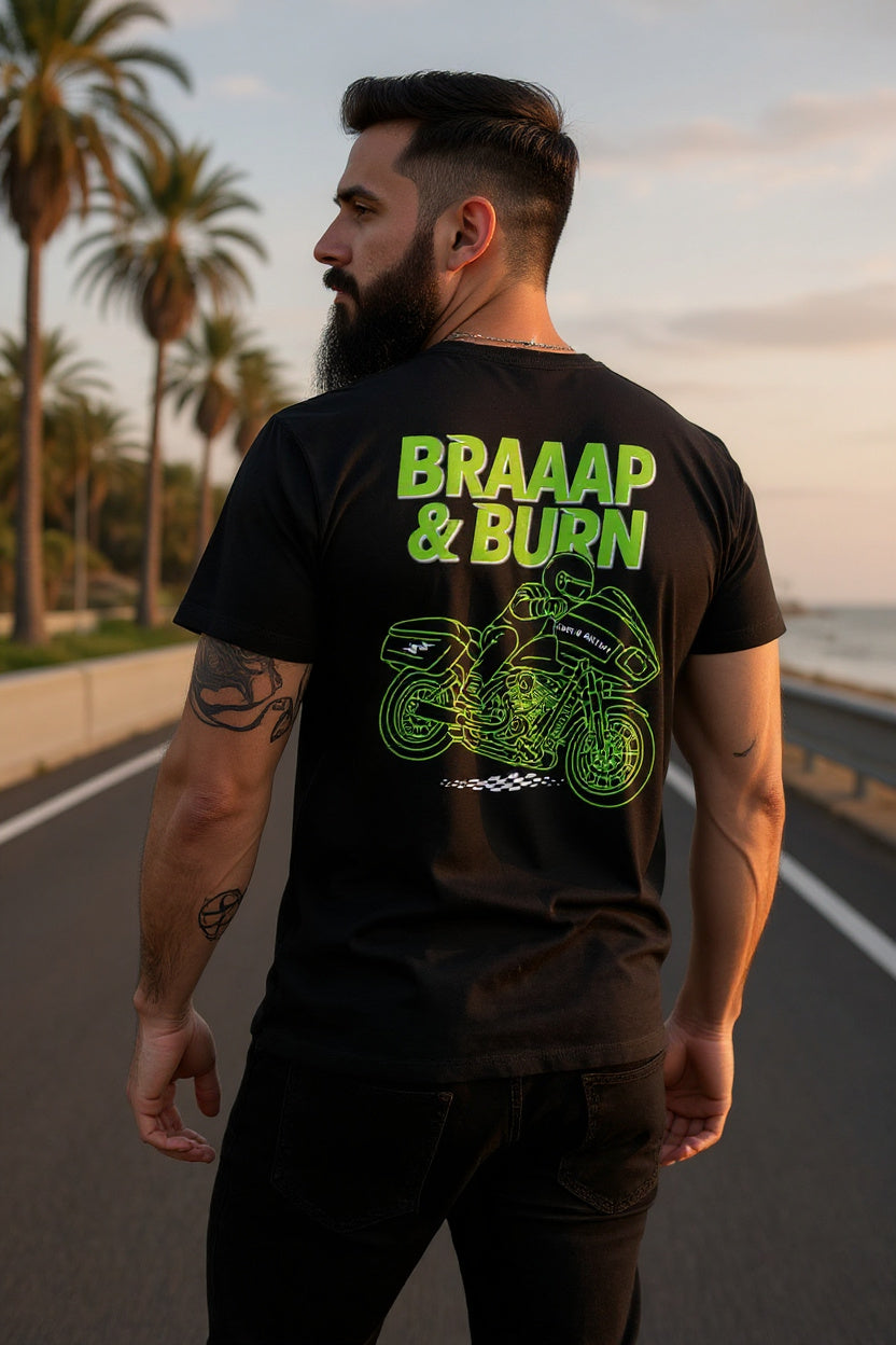 BRAAAP & BURN: Bagger Racing Biker Edition Premium Fitted Tee
