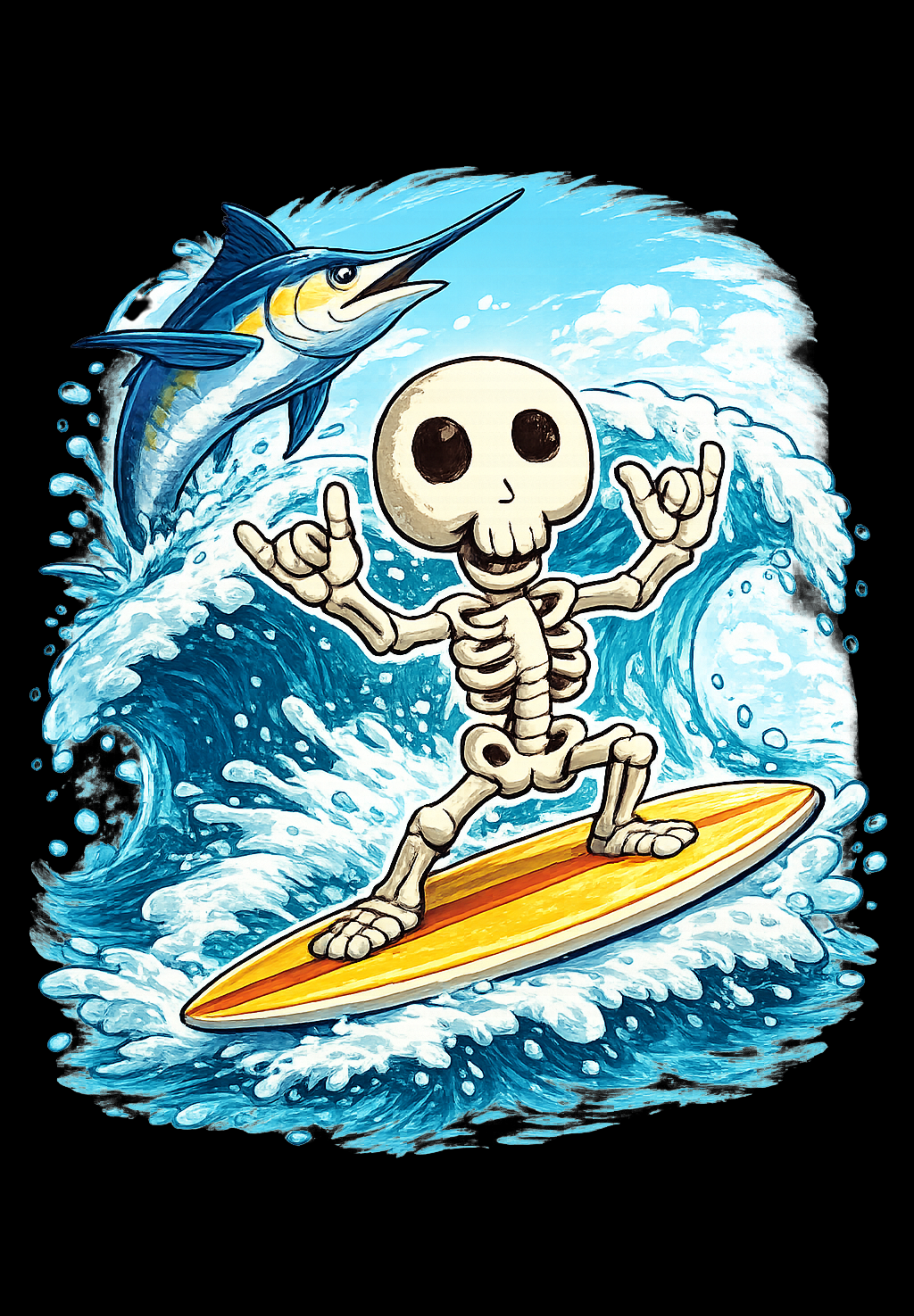 Surfing Skeleton: JAMO Collection, Made by Kids - Toddler Tee | Rabbit Skins 3321