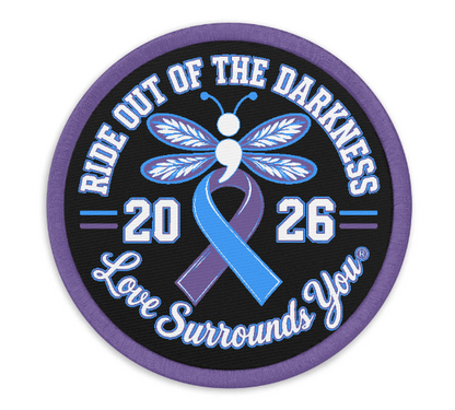 2026 Ride Out of the Darkness Embroidered Patch 3in Circle - LSY