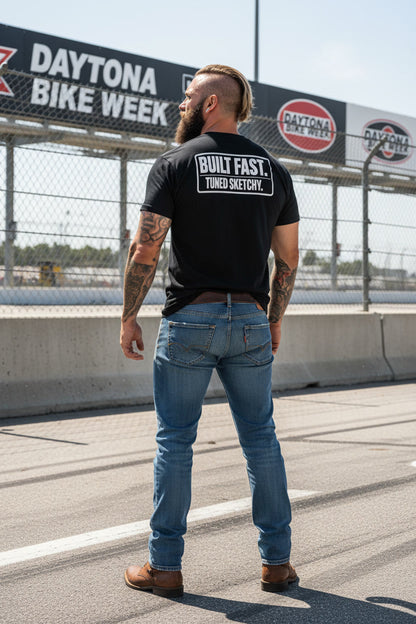 Built Fast, Tuned Sketchy: Bagger Racing Biker Edition Premium Tee