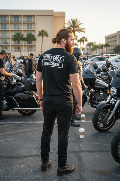 Built Fast, Tuned Sketchy: Bagger Racing Biker Edition Premium Tee