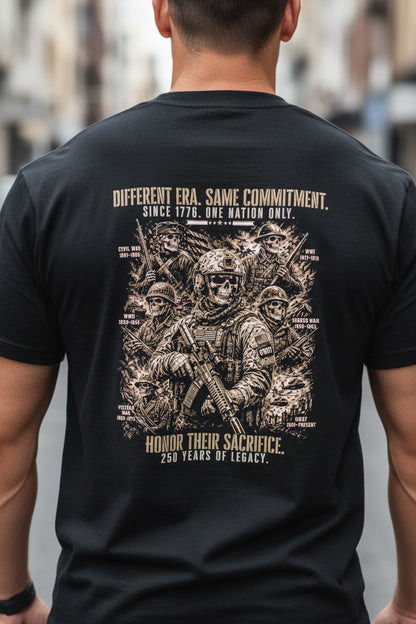 Different Era. Same Commitment. 250-Year Anniversary Military Edition Premium Fitted Tee