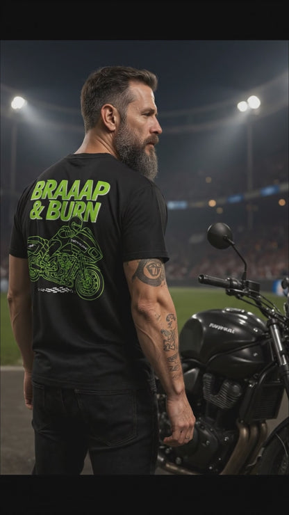 BRAAAP & BURN: Bagger Racing Biker Edition Relaxed Classic Tee